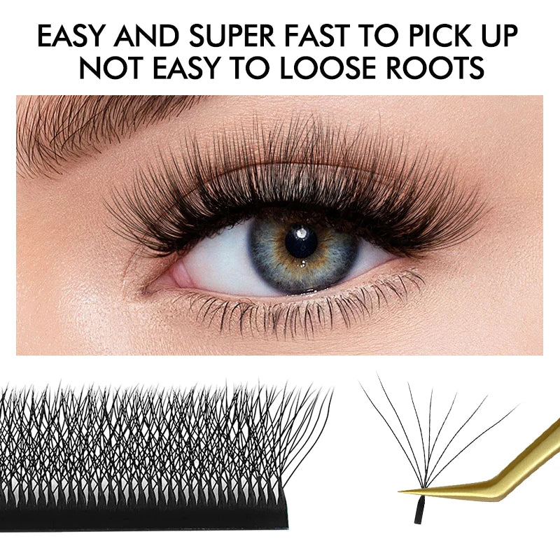 NATUHANA 5 Cases Eyelash Extensions – W-Shape Volume
