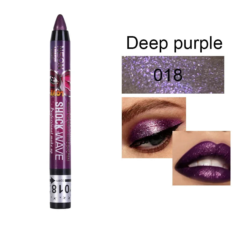 2-in-1 Eyeshadow & Lipstick Stick – Glitter & Matte