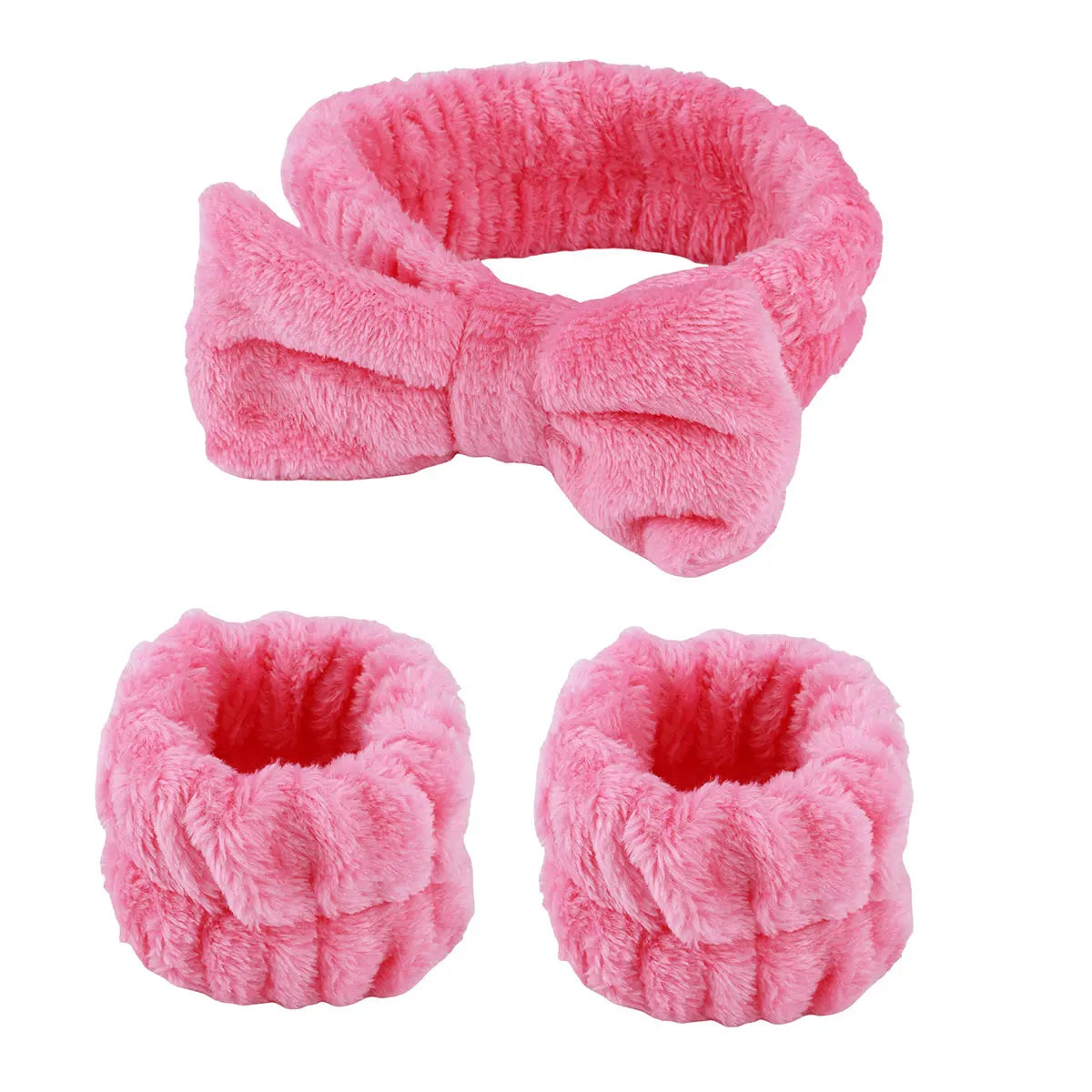 3PCS Coral Velvet Facial Set – Hairband & Wristband