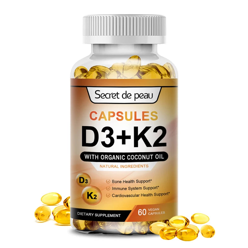 Vitamin D3 + K2 Capsules – Bone, Heart & Immune Support