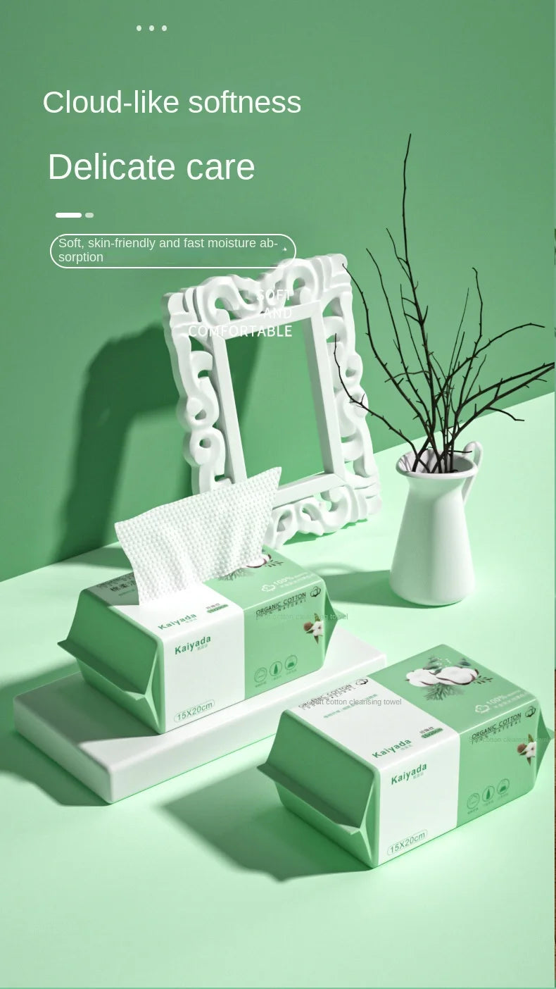 100PCS Disposable Cotton Face Towels – Soft & Extractable