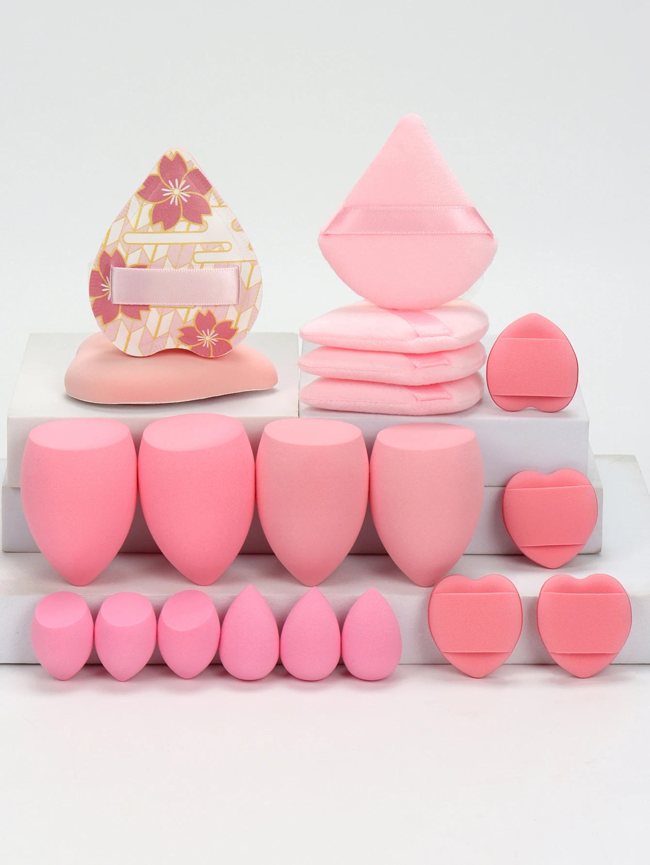 20PCS Pink Makeup Sponge Set – Foundation & Powder Puff