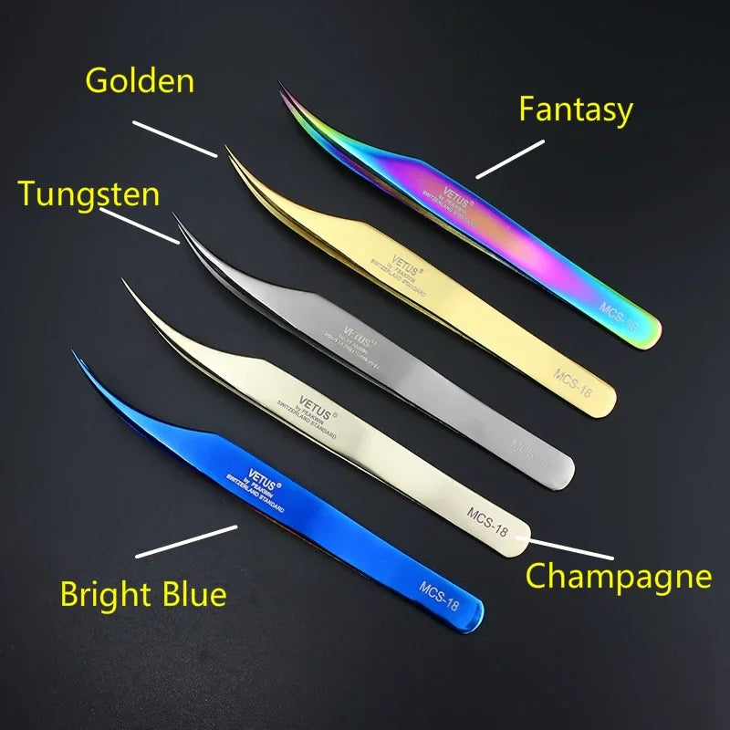 Vetus Premium Eyelash Tweezers – Fine Tip Tool