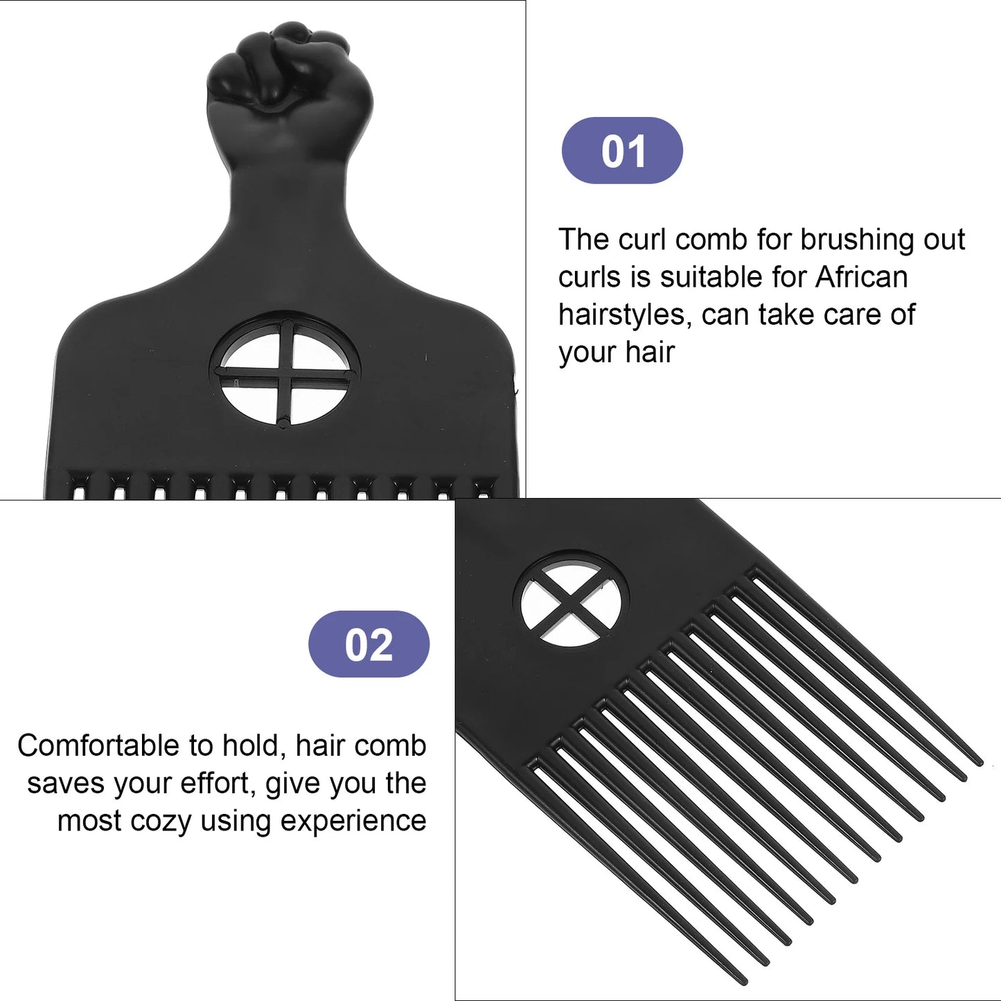 Plastic Hair Comb – Beard & Afro Styling Pick for Men