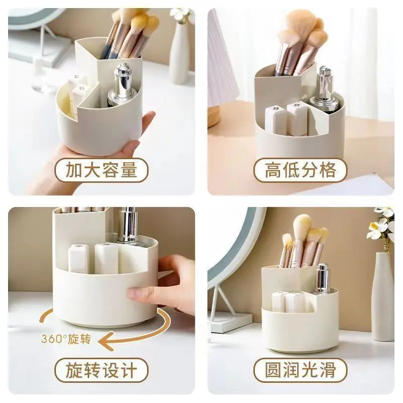 360° Rotating Brush Holder – Vanity Makeup Organizer