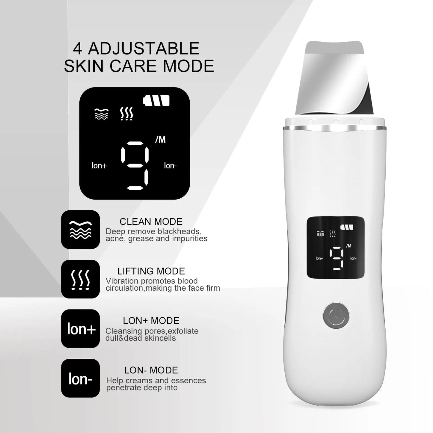Ultrasonic Facial Cleaner – Acne & Blackhead Removal Device