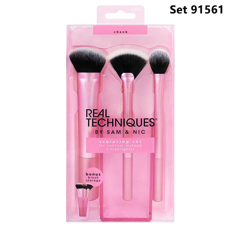 Real Techniques Professional Makeup Brushes Set Foundation Powder Contour Blush Concealer Eyeshadow Blending Cosmetic