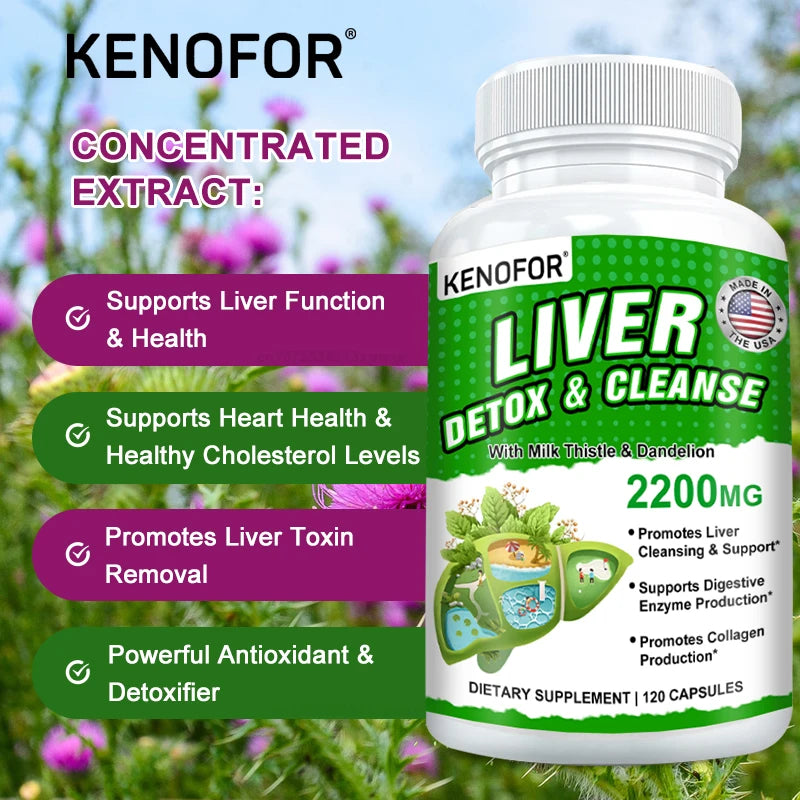 Fatty Liver Cleanse Supplement – Milk Thistle, Turmeric & Dandelion