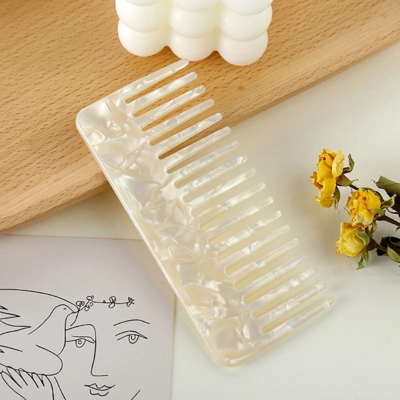 Wide Large Tooth Pocket Hair Comb Cellulose Acetate Detangling Hairbrush Tortoise for Shell Anti-static Hairdressing Dropship