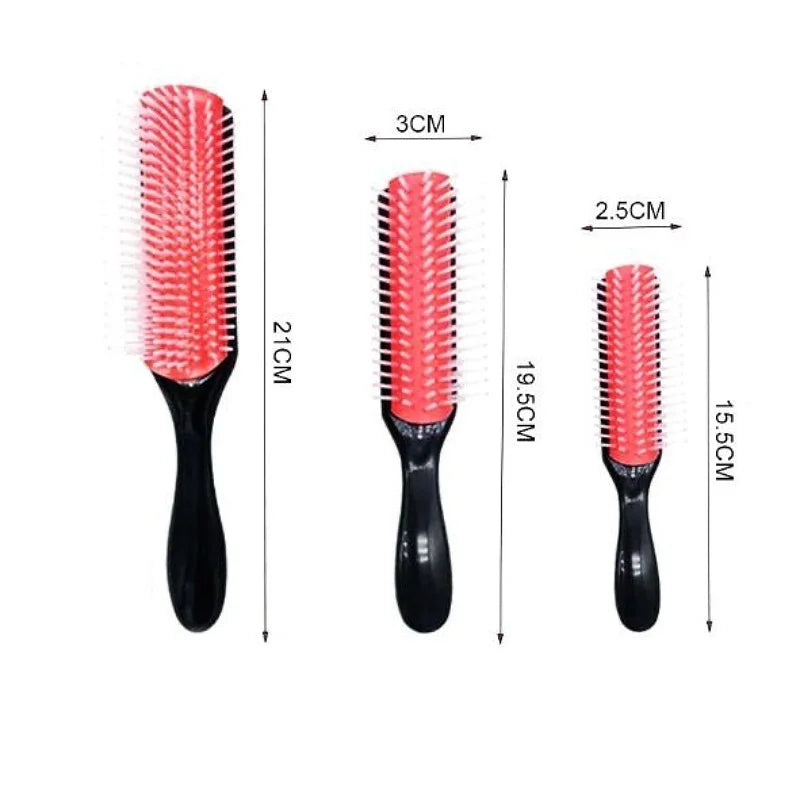 9-Row Detangling Hair Brush Denman Detangler Hairbrush Scalp Massager Straight Wet Comb for Women Men Salon Curly hair brush
