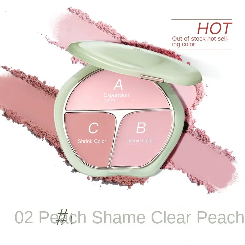 Caitang TIMAGE 3-Color Blush Palette – Highlight & Contour