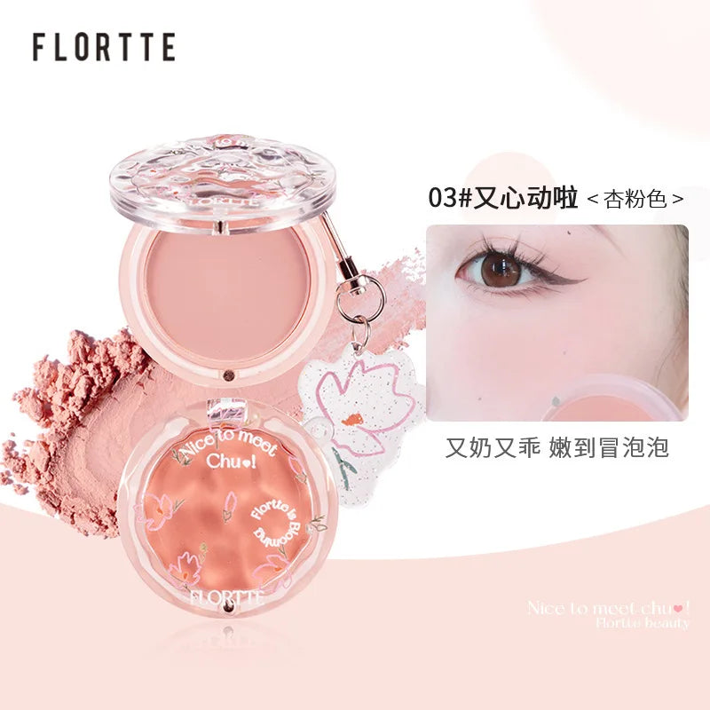 FLORTTE Make Up Blush Palette Korean Cosmetics First Kiss Blusher Long Lasting Fine Natural Highlighting Blushes
