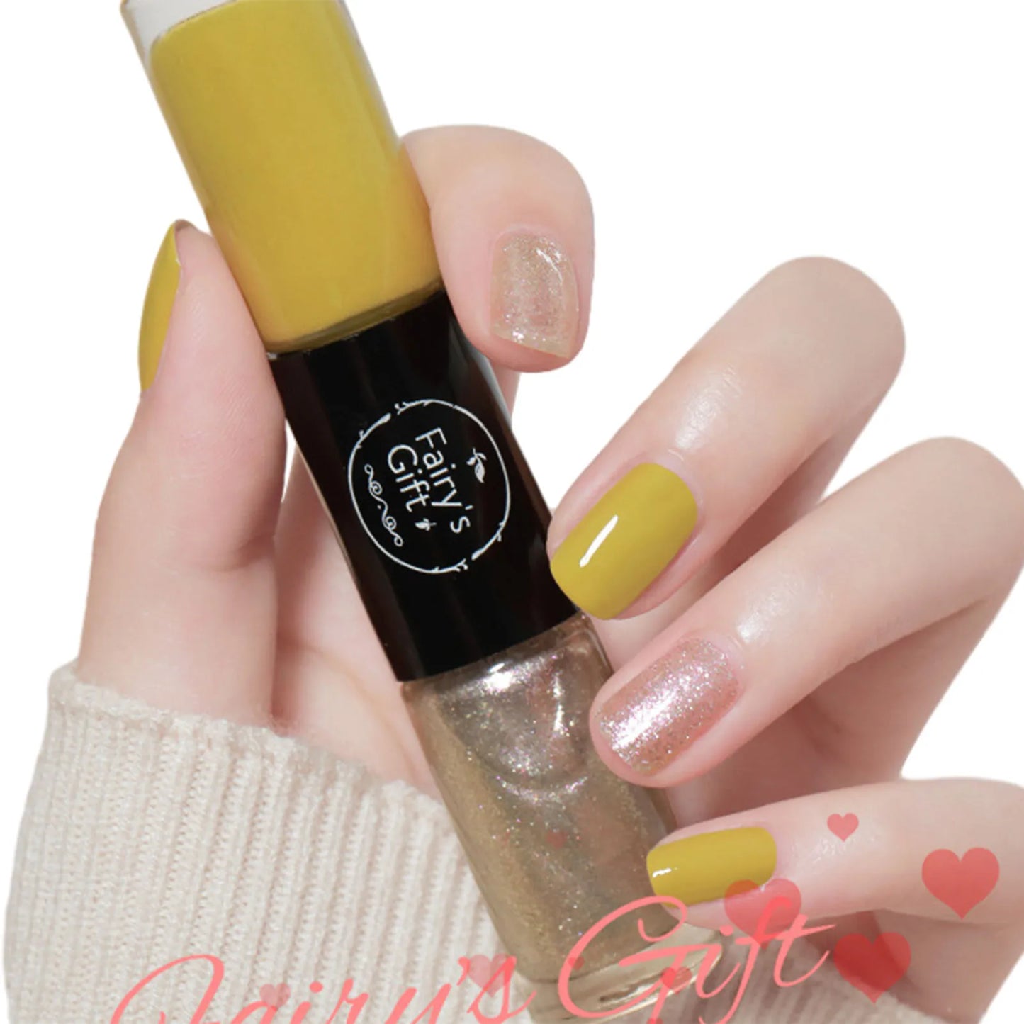 2-in-1 Glitter Nail Polish – Long-Lasting Quick-Dry Gel