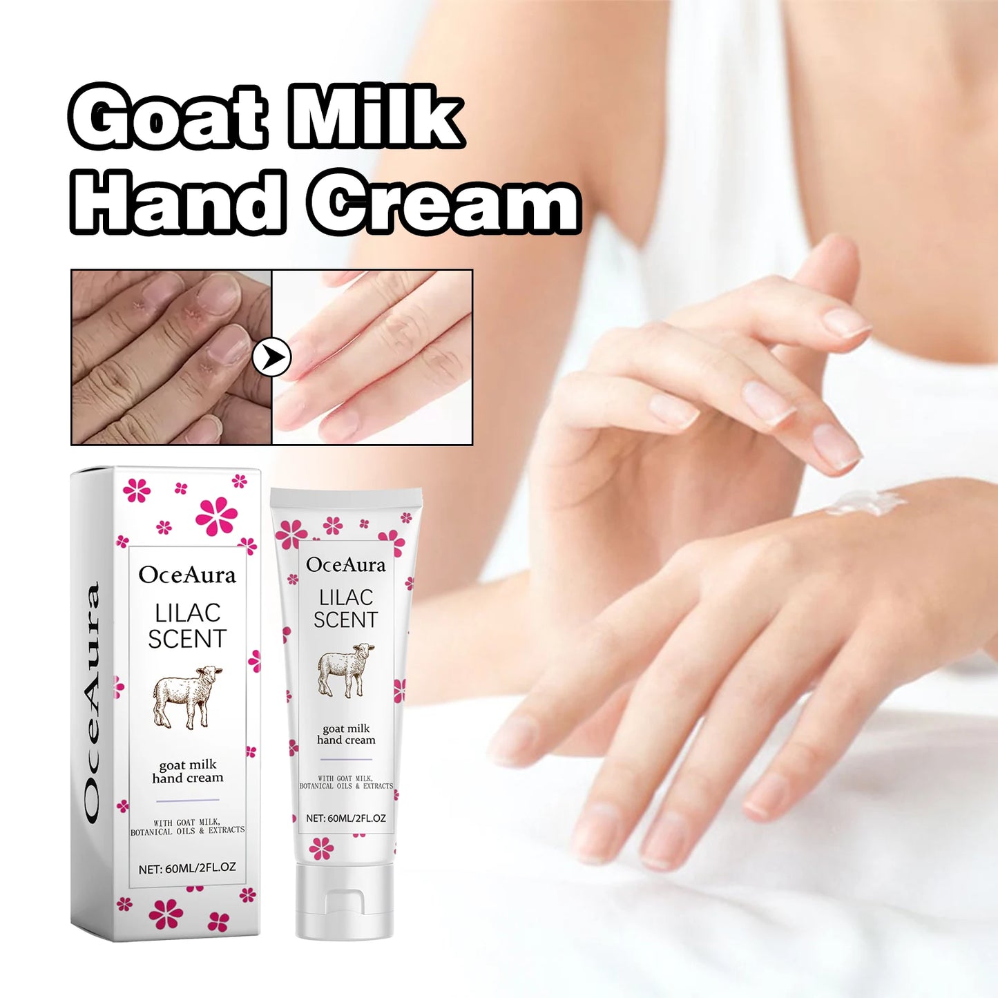 OceAura Goat Milk Hand Cream – Moisturizing & Brightening