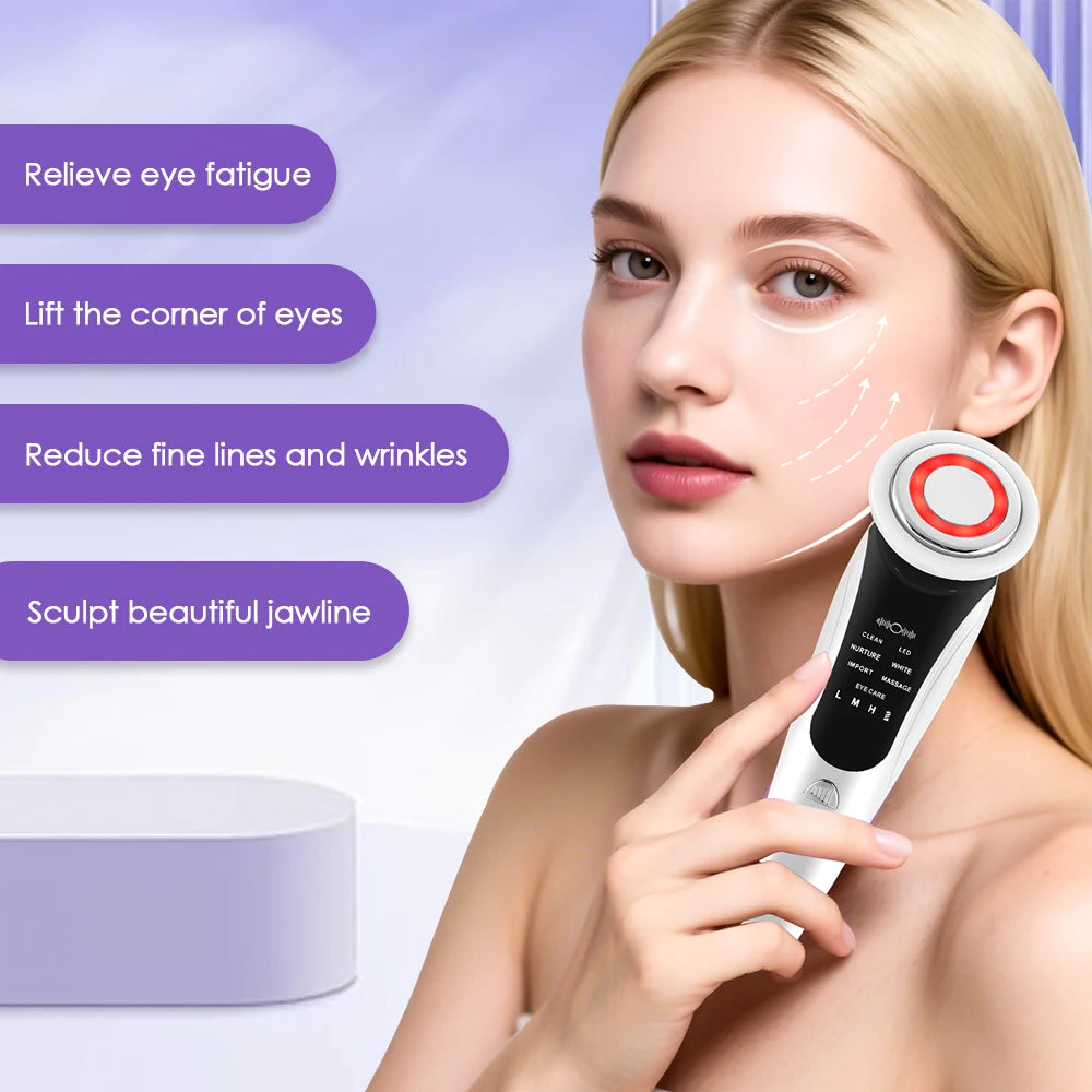 Multifunctional Facial Massager EMS Facial Beauty Massage Device Face Cleaning LED Skin Rejuvenation Lifting Tighten Care
