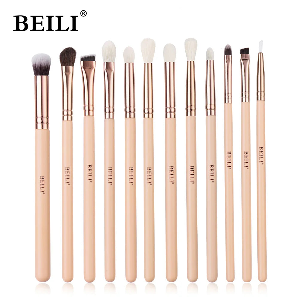 BEILI Pink Makeup Brush Set – Powder & Eyeshadow