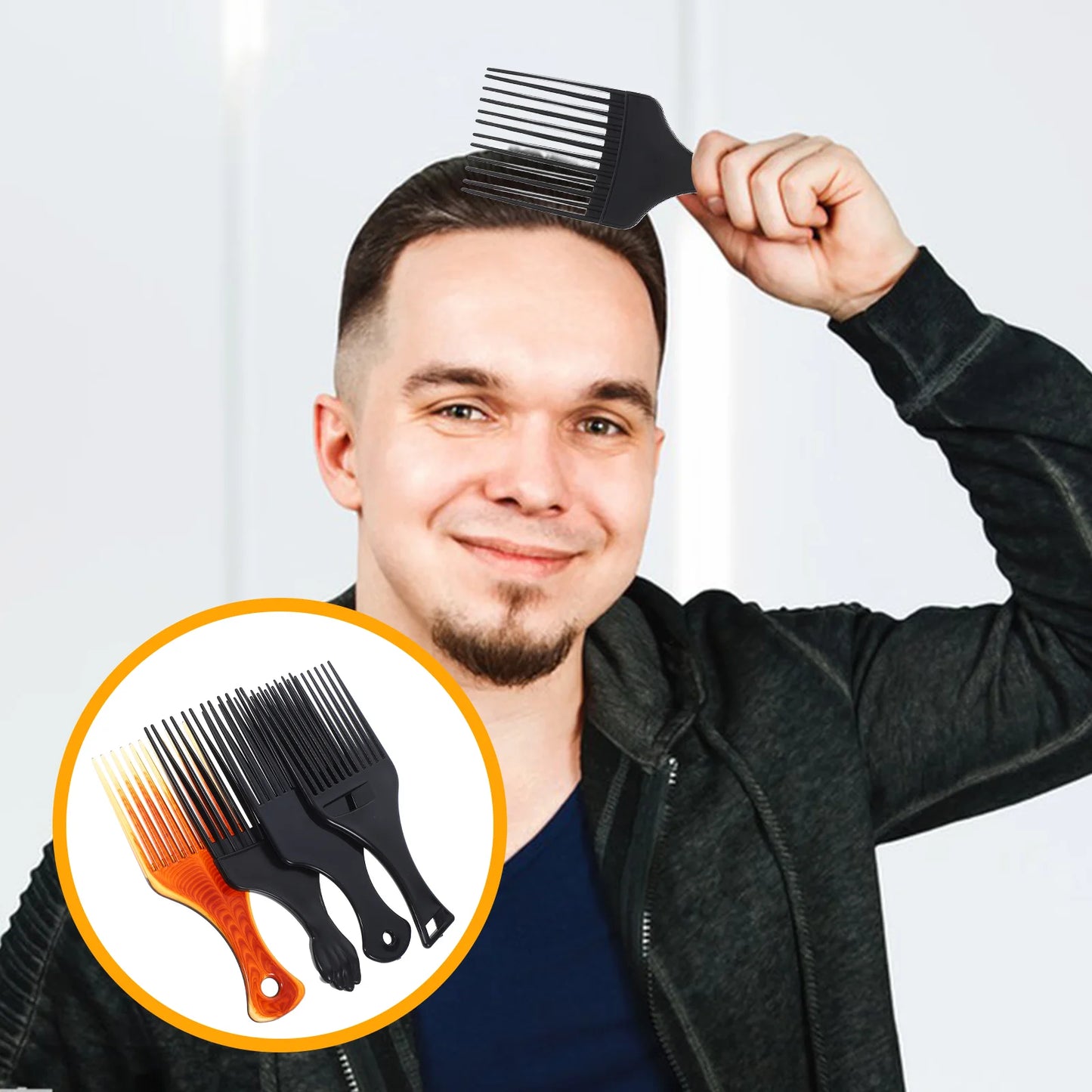 4-Piece Afro Hair Pick Set – Wide Tooth Comb Styling Tools