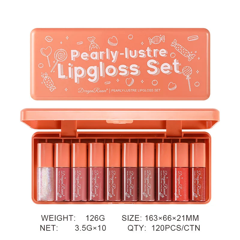 Dragon Ranee 10 Colors Lip Glaze Set – Moisturizing Gloss