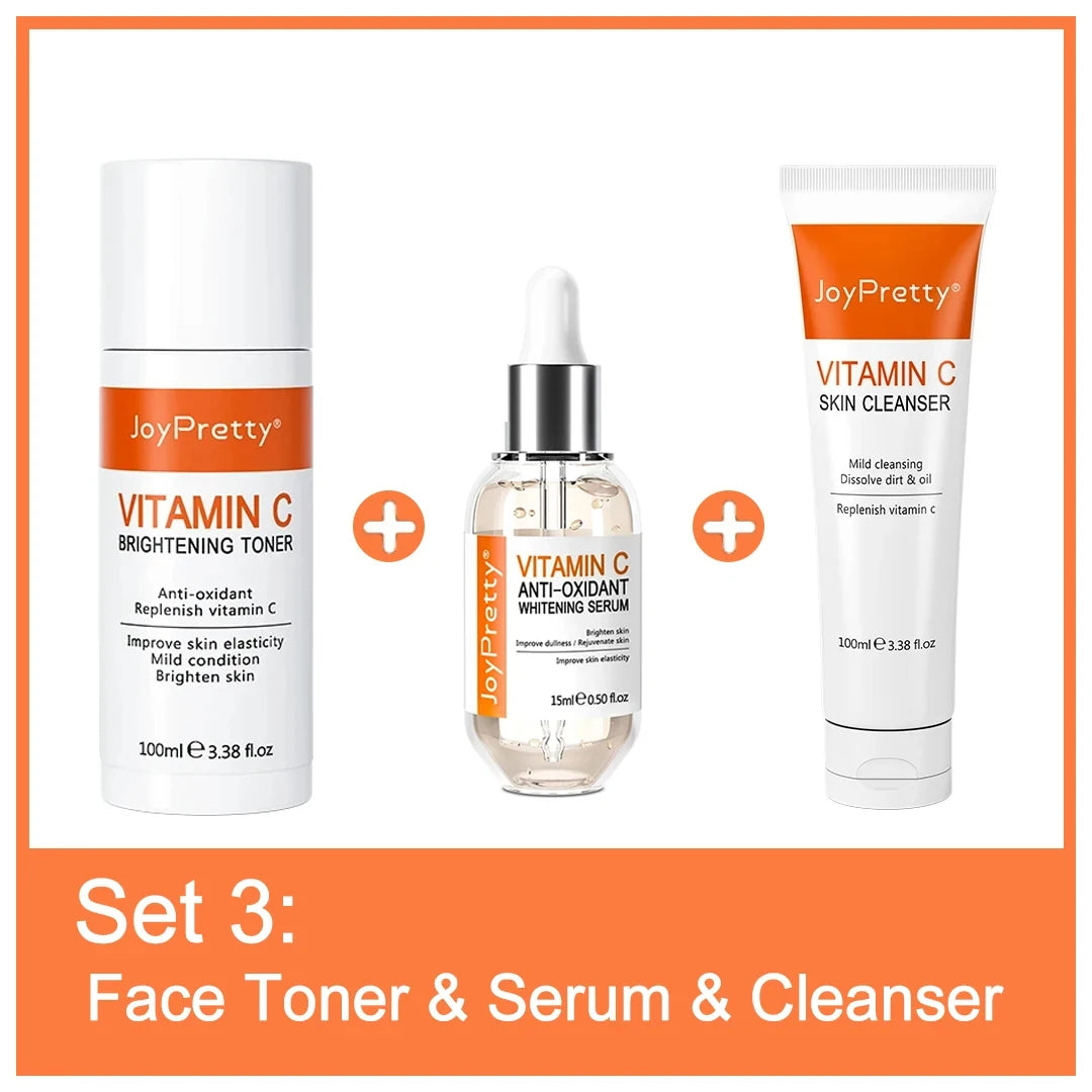 JoyPretty Vitamin C Skincare Kit – 5pcs Whitening & Moisturizing Set