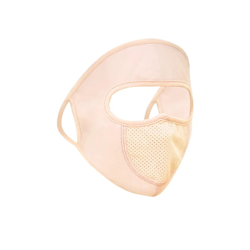 Ice Silk Sunscreen Mask Outdoor Sports Anti-UV Face Mask Cycling Breathable Anti-dust Face Cover Women Girls Hanging Ear Mask