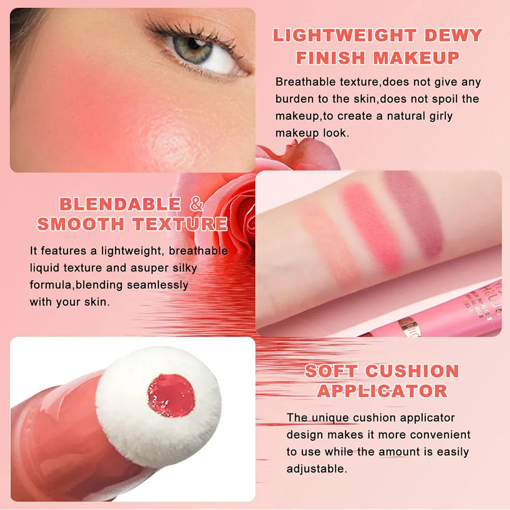 QIBEST Liquid Blusher – Cushion Applicator Cream Cheek Tint