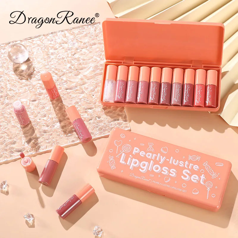 Dragon Ranee 10 Colors Lip Glaze Set – Moisturizing Gloss