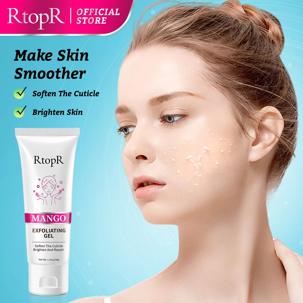 RtopR Exfoliating Facial Gel – Pore Cleanser & Scrub