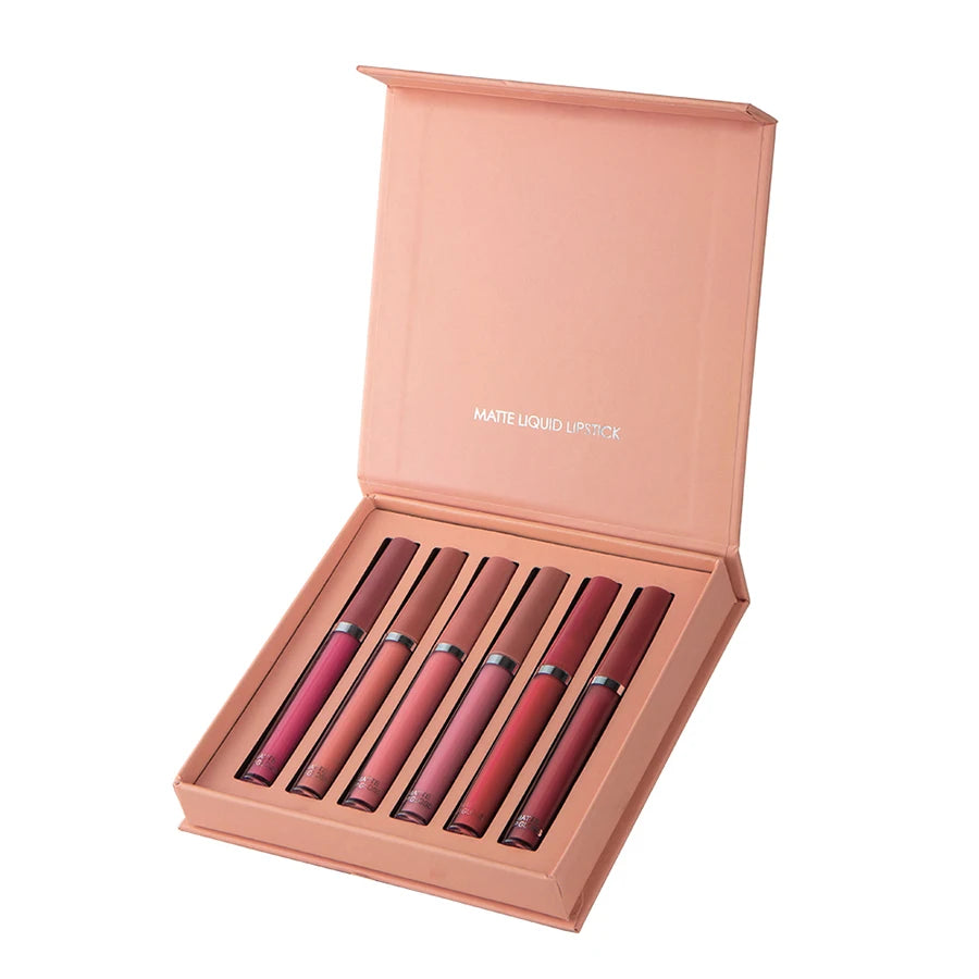 Matte Lip Gloss Set – 6 Colors Waterproof Gift Box