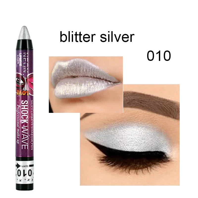 2-in-1 Eyeshadow & Lipstick Stick – Glitter & Matte