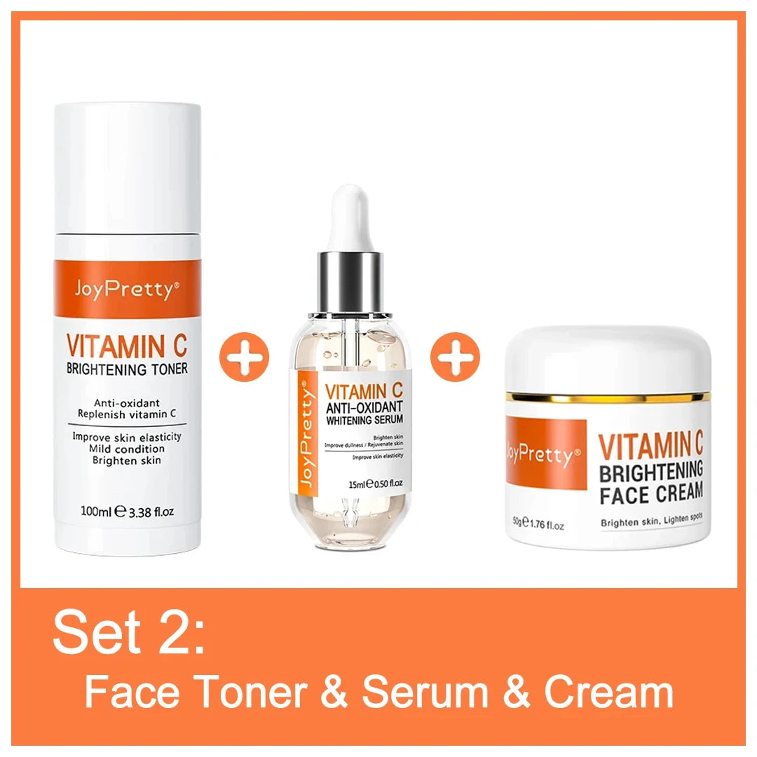 JoyPretty Vitamin C Skincare Kit – 5pcs Whitening & Moisturizing Set