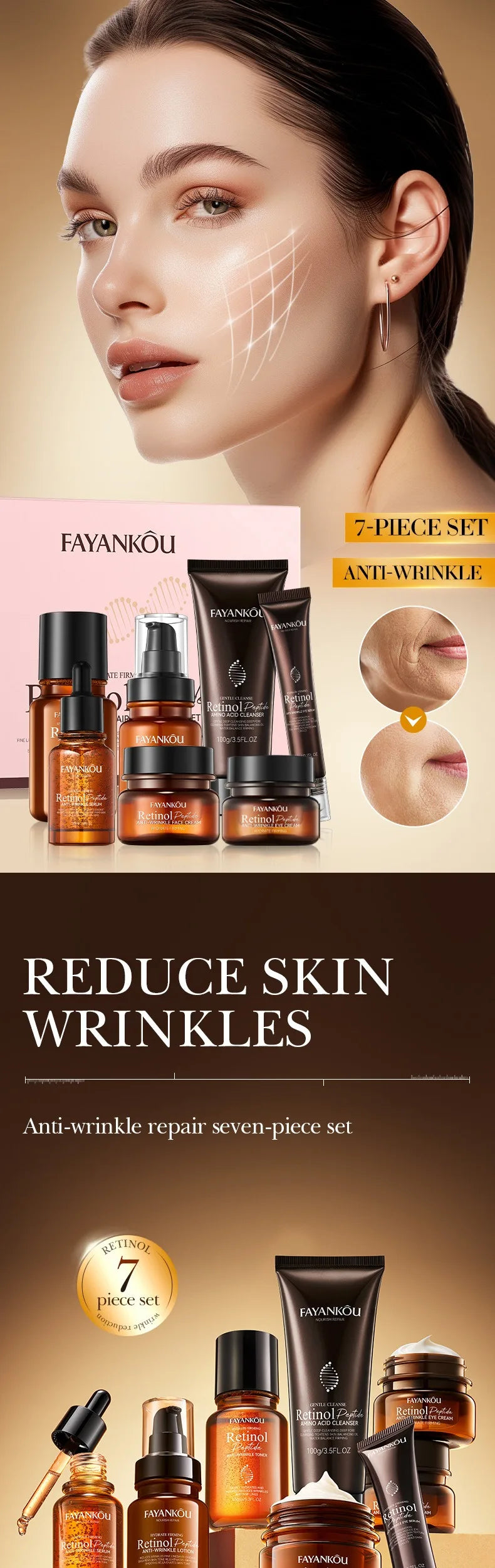 Retinol Peptide Skincare Set – Anti-Aging & Brightening Care