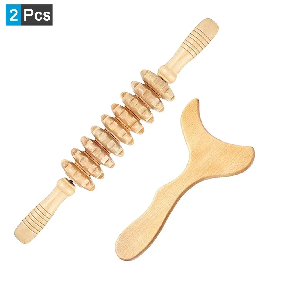 Wood Therapy Massage Tools – Anti-Cellulite Wooden Roller Set