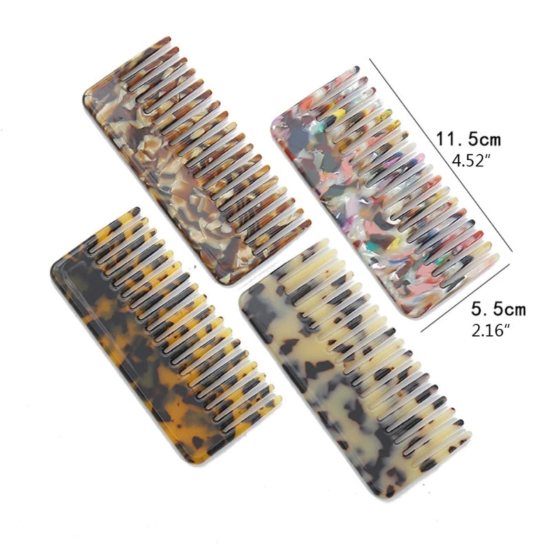 Wide Large Tooth Pocket Hair Comb Cellulose Acetate Detangling Hairbrush Tortoise for Shell Anti-static Hairdressing Dropship