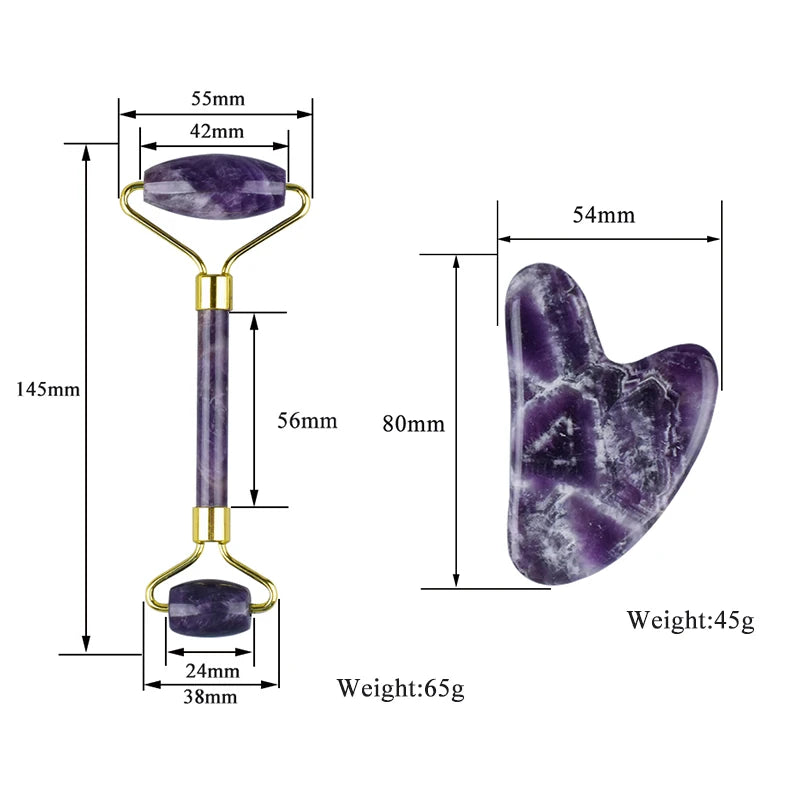 Amethyst Crystal Roller – Anti-Cellulite & Gua Sha Tool