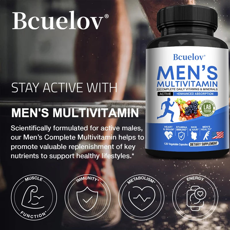 Men’s Multivitamin – Vitamins A–E & Zinc for Muscle & Energy (120)