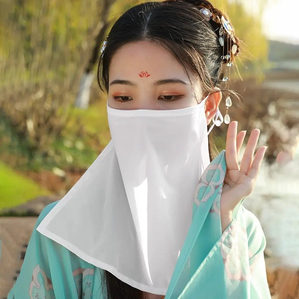 Hanfu Face Scarf Veil – Sunscreen Mesh Mask Cover