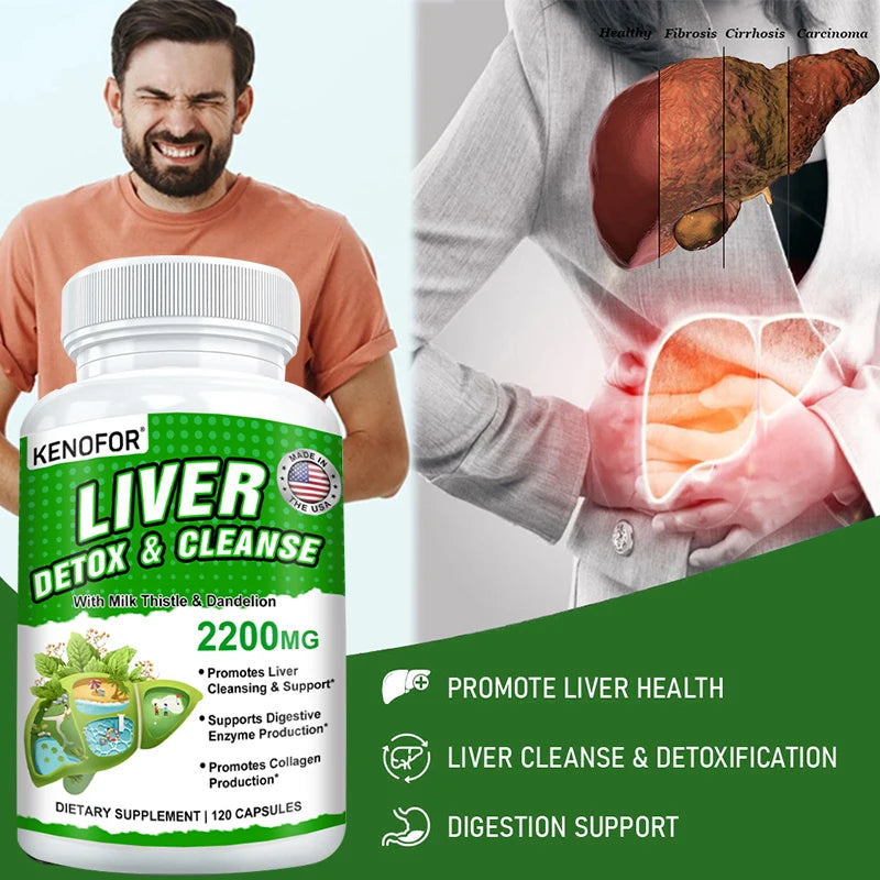 Fatty Liver Cleanse Supplement – Milk Thistle, Turmeric & Dandelion