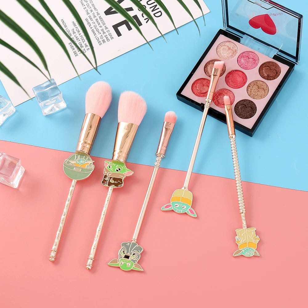 5PCS Star Wars Makeup Brush Set – Yoda Eyeshadow & Powder Brushes