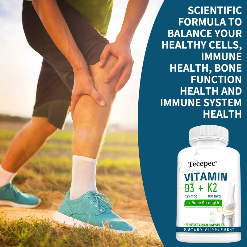 Vitamin D + K Supplement – Bone, Joint & Immune Health (120 Ct)