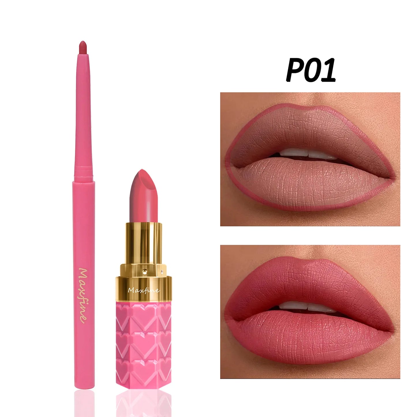 Velvet Matte Lip Liner Set – Waterproof Lipstick