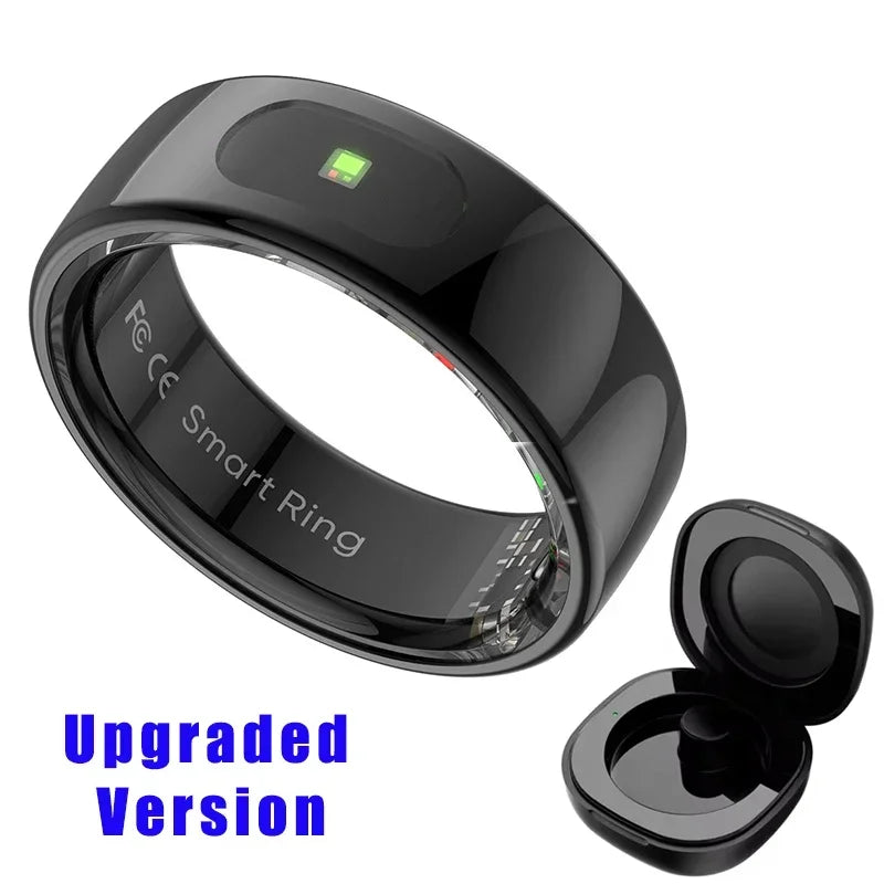Smart Health Ring + Charging Case – Sleep, Fitness & Call Alerts