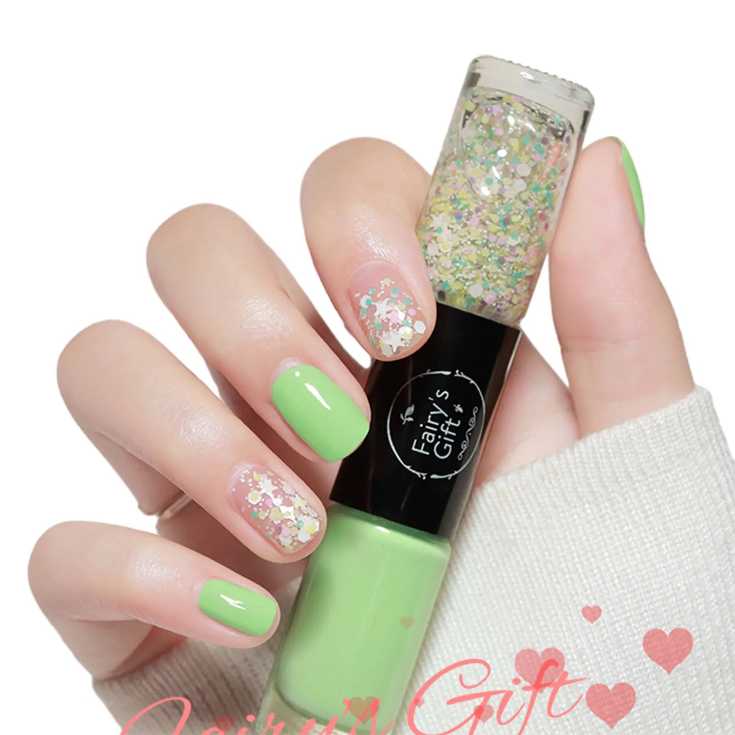 2-in-1 Glitter Nail Polish – Long-Lasting Quick-Dry Gel