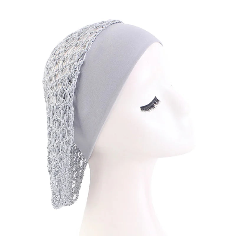 Women’s Crochet Hair Snood – Wide Band Mesh Wig Cap