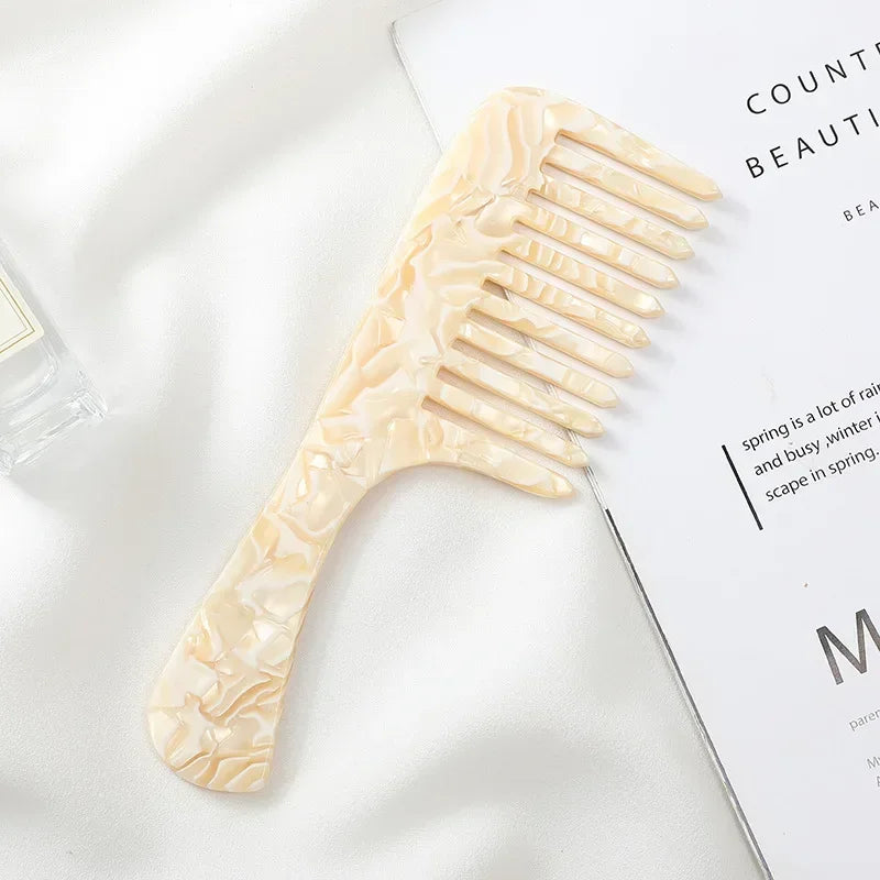 Wide Tooth Acetate Comb – Anti-Static Hair Styling Brush