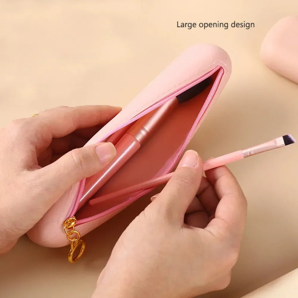 Travel Makeup Brush Holder – Silicone Waterproof Cosmetic Organizer