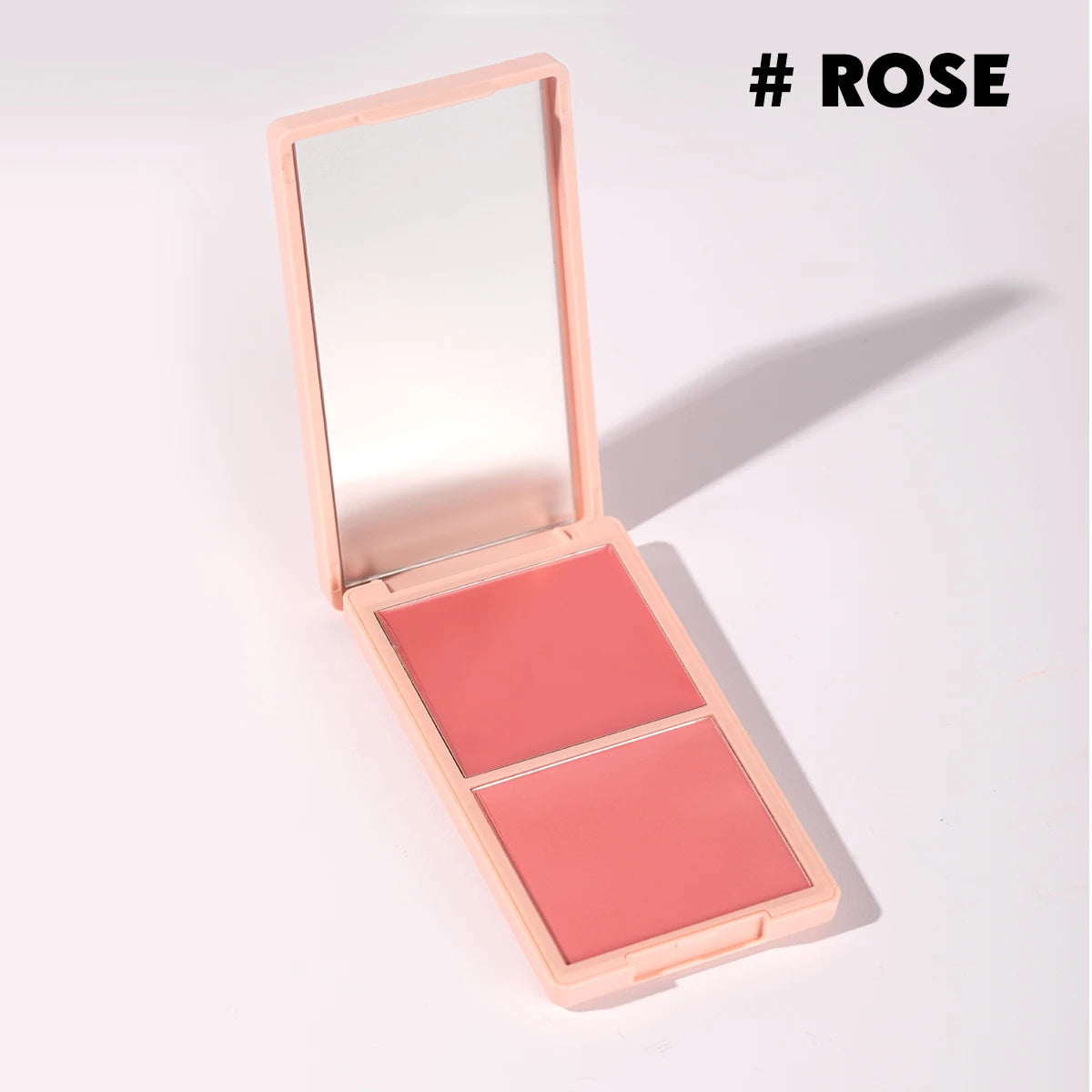 2in1 Spring Pink Blush Matte Dewy Rosy Blush Makeup Pan Long Wearing High Pigment Orange Red Cream & Powder Blush Palette