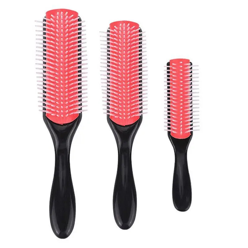 9-Row Detangling Hair Brush Denman Detangler Hairbrush Scalp Massager Straight Wet Comb for Women Men Salon Curly hair brush