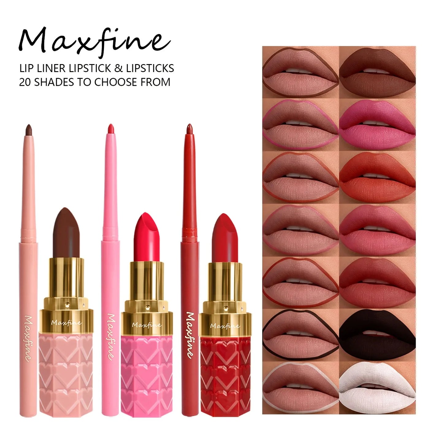 Velvet Matte Lip Liner Set – Waterproof Lipstick