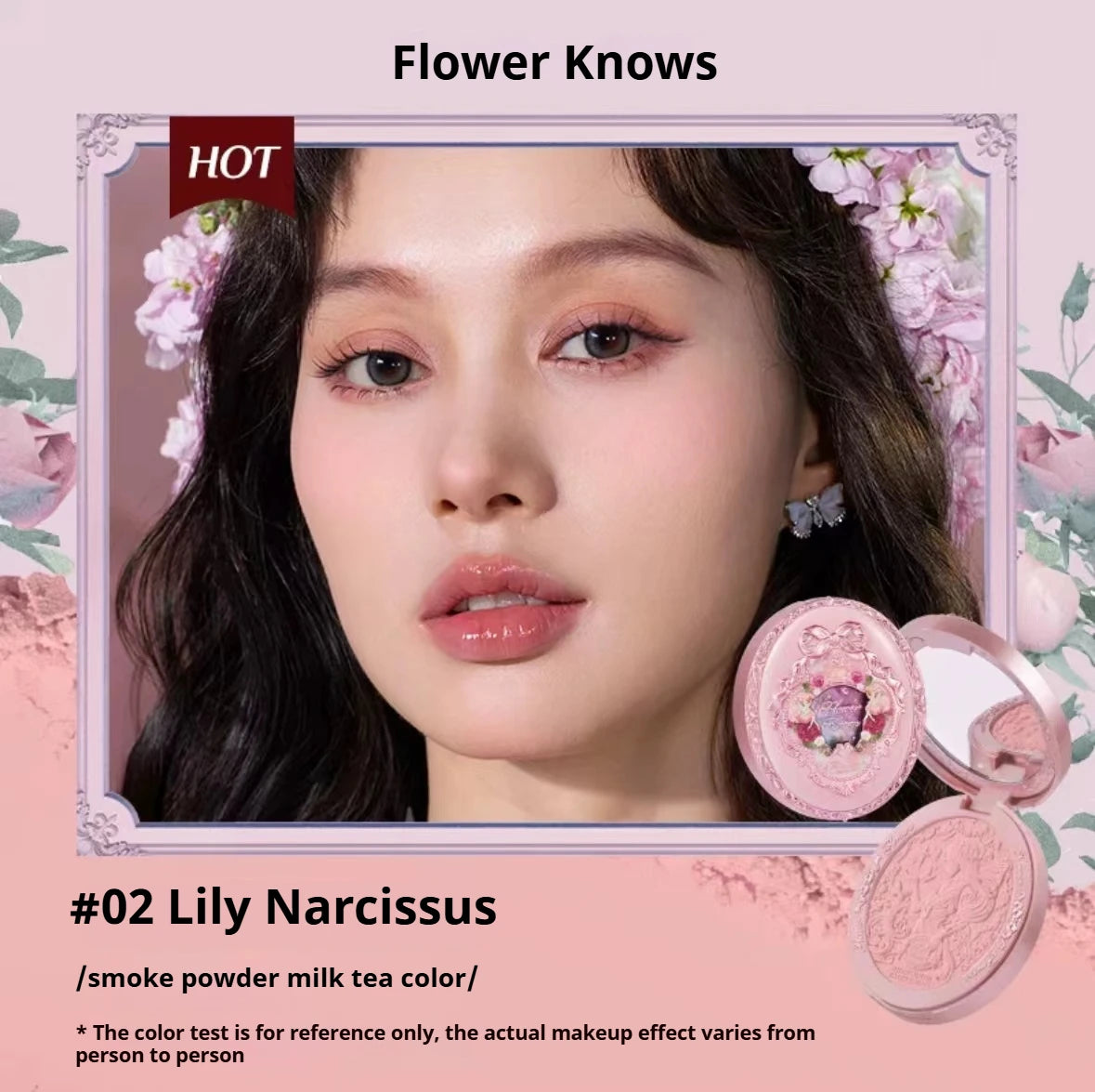 Flower Knows Embossed Blusher – Matte Powder Blush