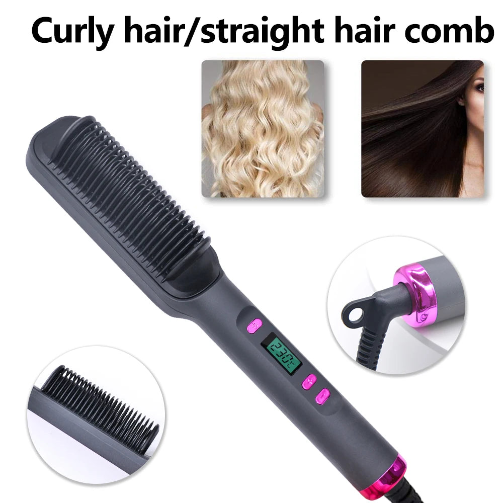 Electric Hot Comb – Ionic Straightening Brush, Anti-Scald